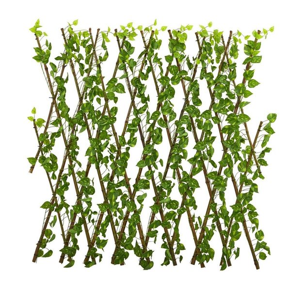 Nearly Naturals 47 in. Pothos Expandable Fence & Waterproof 4256